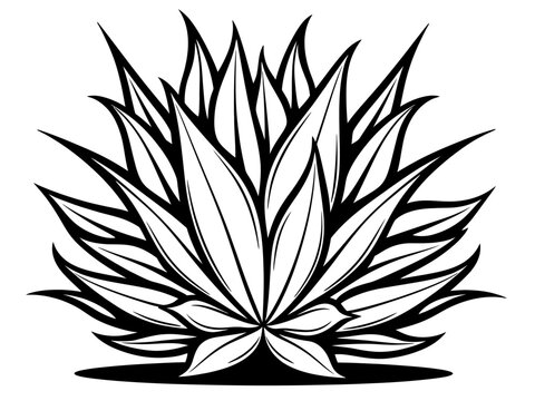 black and white plant design on white background clip art preview