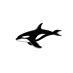 Fototapeta premium Elegant Orca Silhouette A Striking Minimalist Design, Perfect for Logos and Branding Projects. Clean lines, impactful.