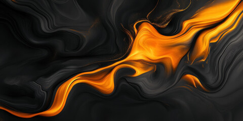 Abstract art background, High-contrast abstract black and gold composition image.