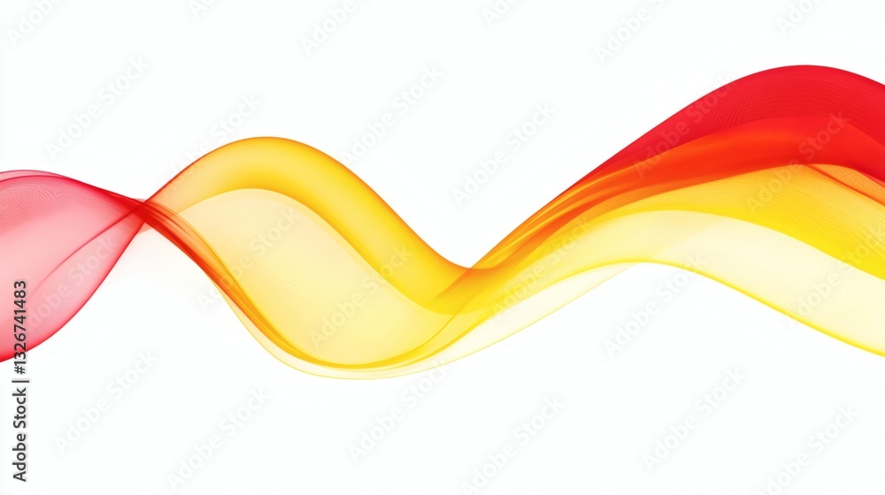 Poster abstract orange and yellow wave design. smooth and radiant waves forming a lively and dynamic abstra