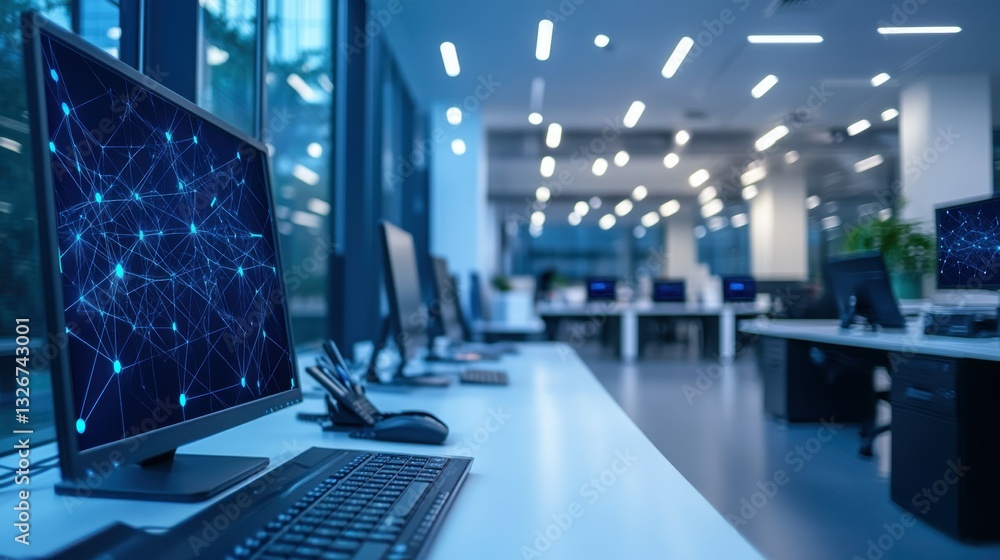 Aufkleber automation and efficiency in a modern office environment with technology