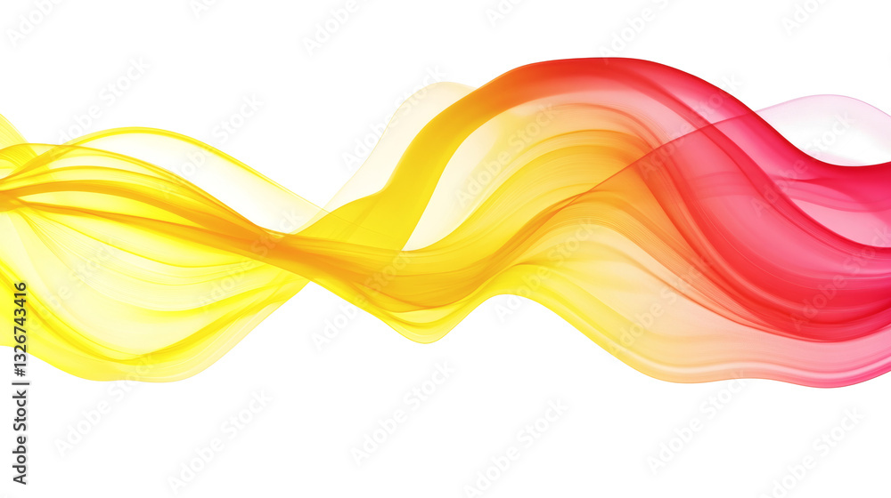 Poster abstract orange and yellow wave design. smooth and radiant waves forming a lively and dynamic abstra