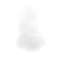 White smoke cloud isolated on transparent background
