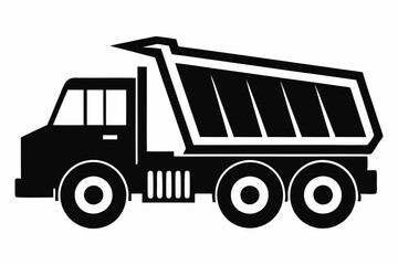 dump truck line art silhouette vector illustration