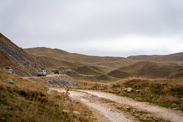 offroad car in the mountains