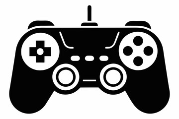 gamepad line art silhouette vector illustration