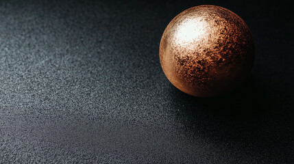 Textured Golden Sphere on Dark Surface