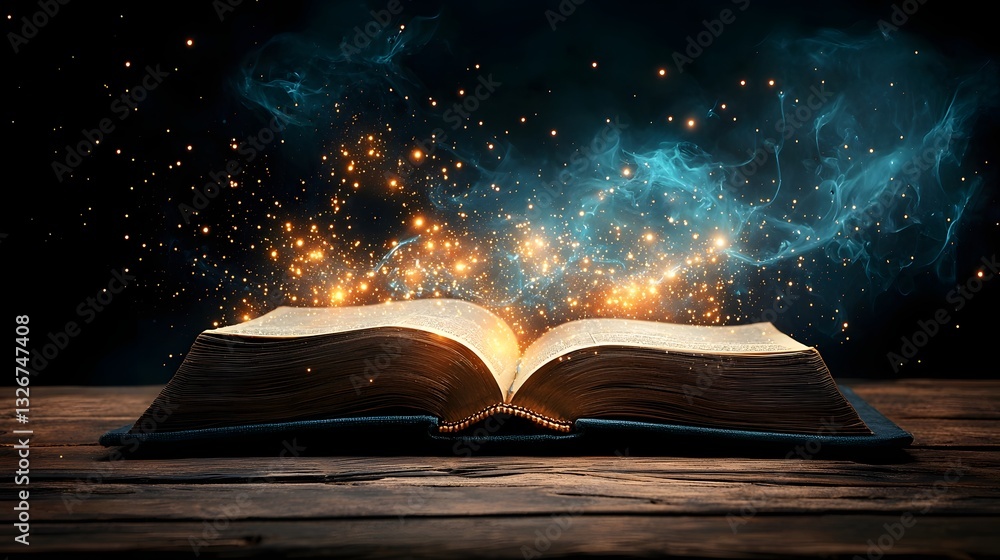 Poster interconnected digital security nodes glowing within the pages of an open book symbolizing the compl
