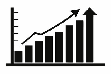 growth chart line art silhouette vector illustration