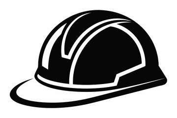 hard hat line art silhouette vector illustration