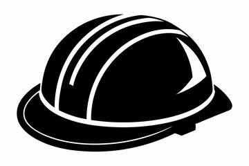 hard hat line art silhouette vector illustration
