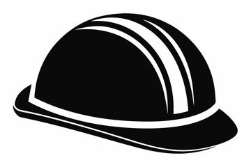 hard hat line art silhouette vector illustration