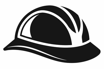 hard hat line art silhouette vector illustration