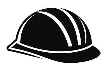 hard hat line art silhouette vector illustration