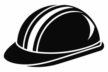 hard hat line art silhouette vector illustration