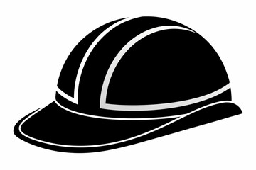 hard hat line art silhouette vector illustration