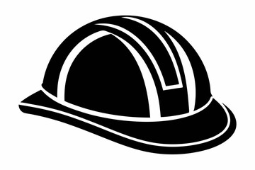 hard hat line art silhouette vector illustration