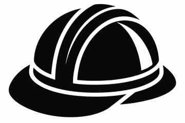 hard hat line art silhouette vector illustration