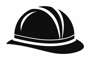 hard hat line art silhouette vector illustration