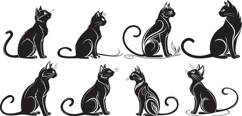 Elegant Black Cat Silhouettes