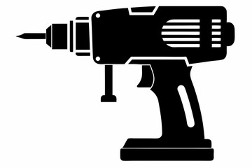 power drill line art silhouette vector illustration