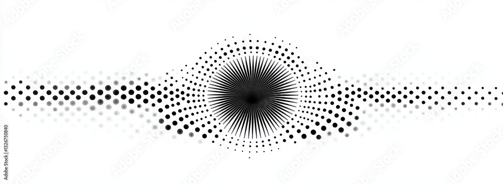 Aufkleber abstract geometric dot patterns radiating on white background