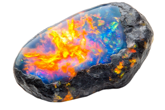 Colorful opal stone with vibrant hues and patterns