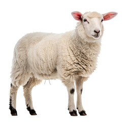 Fototapeta premium Pristine Sheep Standing Against a Transparent Background
