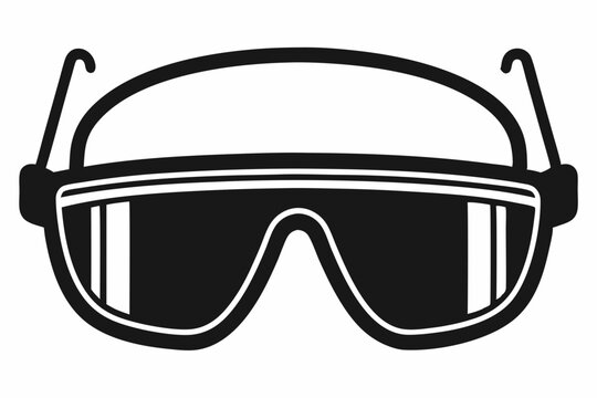 black goggles icon, protective eyewear clip art preview