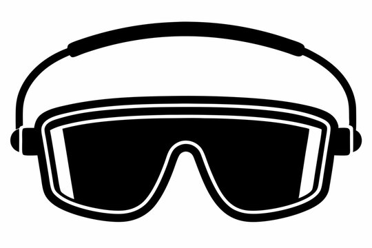 recommend clip art: safety glasses line art silhouette vector illustration