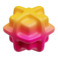 gradient abstract shape 3d icon isolated on the transparent background