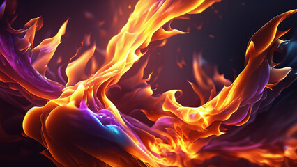 Fototapeta premium Minimal background hyper realistic colorful fire beautiful wallpaper hd best quality image