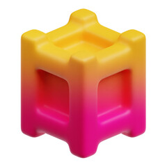 gradient abstract shape 3d icon isolated on the transparent background