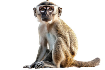 Obraz premium Curious monkey sitting on transparent background
