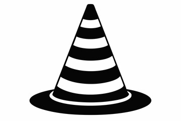 traffic cone line art silhouette vector illustration