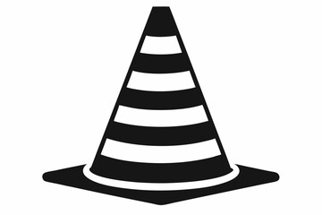 traffic cone line art silhouette vector illustration