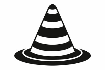 traffic cone line art silhouette vector illustration