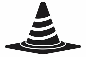 traffic cone line art silhouette vector illustration