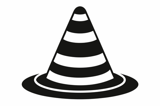 black and white traffic cone clip art preview