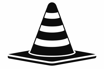 traffic cone line art silhouette vector illustration
