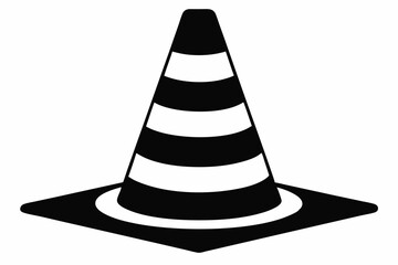 traffic cone line art silhouette vector illustration