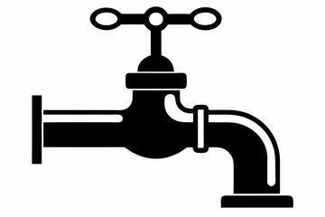 water tap line art silhouette vector illustration