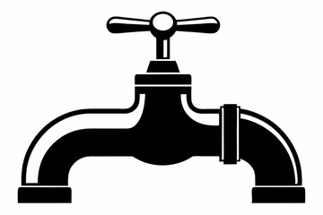 water tap line art silhouette vector illustration