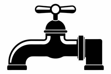 water tap line art silhouette vector illustration