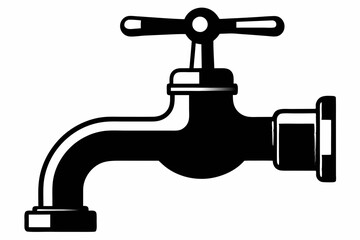 water tap line art silhouette vector illustration