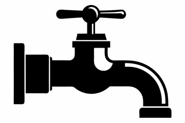 water tap line art silhouette vector illustration