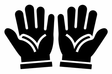 Obraz premium work gloves line art silhouette vector illustration