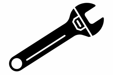 wrench line art silhouette vector illustration