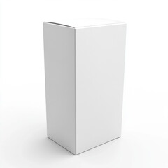 A simple and clear name for the image could be: Blank white box and book isolated on white background