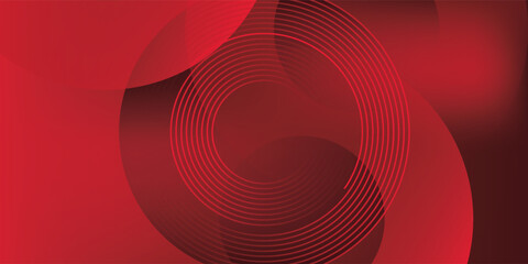 Abstract red background with circles. Applicable for gift card, Poster on wall poster banner modern